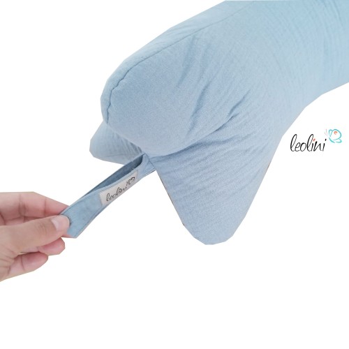 Leseknochen MUSSELIN Double Gauze | HELLBLAU| personalisierbar mit Namensstickerei Leolini - 4