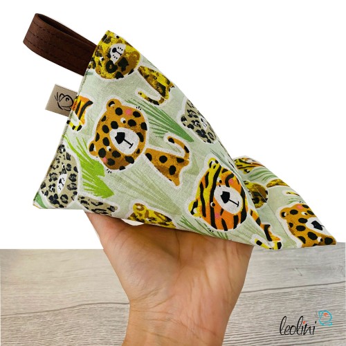 Handysitzsack | TIGER aus Baumwolle | Stützkissen für Smartphone und Tablet  - 3
