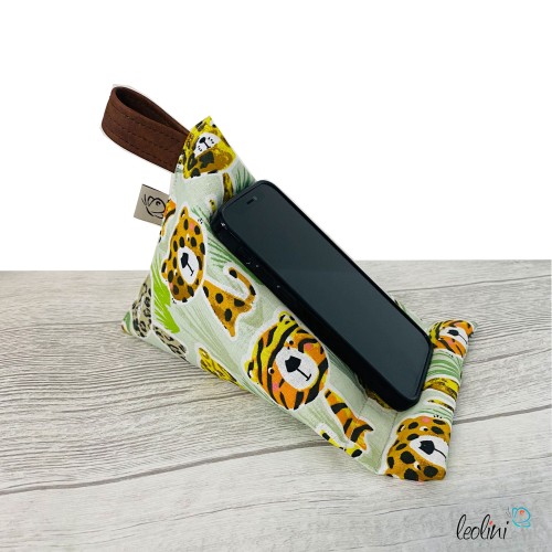 Handysitzsack | TIGER aus Baumwolle | Stützkissen für Smartphone und Tablet  - 5