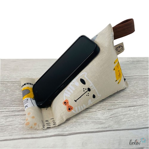 Handysitzsack Katzen | COOL CATS aus Baumwolle | Stützkissen für Smartphone und Tablet  - 4