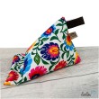 Handysitzsack | FLOWER POWER ROT aus Baumwolle | Stützkissen für Smartphone und Tablet  - 4