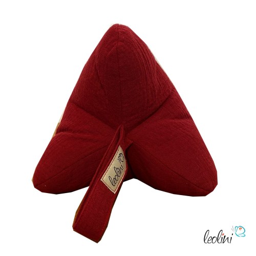 Leseknochen MUSSELIN Double Gauze BORDEAUX - personalisierbar mit Stickerei Leolini - 2
