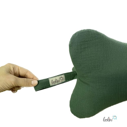 Leseknochen MUSSELIN Double Gauze WALDGRÜN - personalisierbar mit Stickerei Leolini - 4