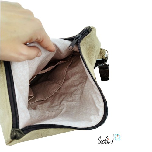 Foldover Tasche mit BLUMEN Stickerei | mit Außenfach Leolini - 5