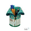 Stehende Stiftetasche Leo | Federpennal Federmäppchen Ornamente grün | personalisierbar mit Namen Leolini - 2
