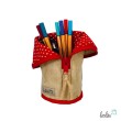 Stehende Stiftetasche Leo | Federpennal Federmäppchen Blume des Lebens ROT | personalisierbar mit Namen Leolini - 6