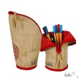 Stehende Stiftetasche Leo | Federpennal Federmäppchen Blume des Lebens ROT | personalisierbar mit Namen Leolini - 1