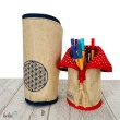 Stehende Stiftetasche Leo | Blume des Lebens DUNKELBLAU  Federpennal Federmäppchen  | personalisierbar mit Namen Leolini - 6
