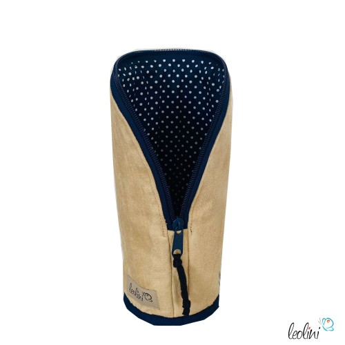 Stehende Stiftetasche Leo | Blume des Lebens DUNKELBLAU  Federpennal Federmäppchen  | personalisierbar mit Namen Leolini - 2