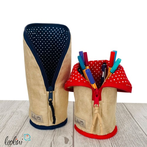 Stehende Stiftetasche Leo | Blume des Lebens DUNKELBLAU  Federpennal Federmäppchen  | personalisierbar mit Namen Leolini - 9