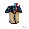 Stehende Stiftetasche Leo | Blume des Lebens DUNKELBLAU  Federpennal Federmäppchen  | personalisierbar mit Namen Leolini - 5