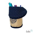 Stehende Stiftetasche Leo | Blume des Lebens DUNKELBLAU  Federpennal Federmäppchen  | personalisierbar mit Namen Leolini - 3