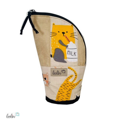 Stehende Stiftetasche Leo | Federpennal Federmäppchen Cool Cats | personalisierbar mit Namen Leolini - 7