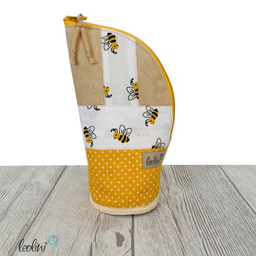 Stehende Stiftetasche Leo | Federpennal Federmäppchen Bienen | personalisierbar mit Namen Leolini - 5