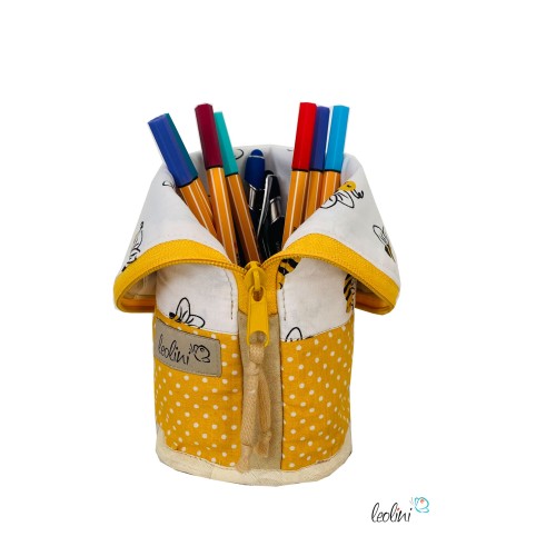 Stehende Stiftetasche Leo | Federpennal Federmäppchen Bienen | personalisierbar mit Namen Leolini - 6