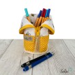 Stehende Stiftetasche Leo | Federpennal Federmäppchen Bienen | personalisierbar mit Namen Leolini - 4