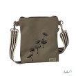 Kleine Umhängetasche TAUPE mit fliegenden Pusteblumen | mit gemustertem Gurtband | Kleine LEOS Leolini - 1