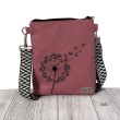Kleine Umhängetasche DUNKLES ROSA mit Pusteblume | mit gemustertem Gurtband | Kleine LEOS Leolini - 5