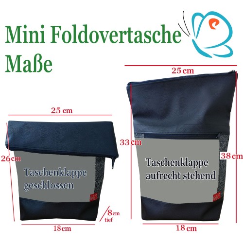 Mini Foldover Tasche Blume des Lebens Stickerei grün Leolini - 7