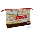 Große Kosmetiktasche | Kulturbeutel mit vielen Fächern CITY MAP | Handarbeit von Leolini  - 1