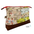 Große Kosmetiktasche | Kulturbeutel mit vielen Fächern CITY MAP | Handarbeit von Leolini  - 3
