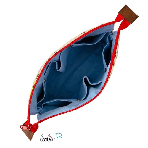 Große Kosmetiktasche | Kulturbeutel mit vielen Fächern CITY MAP | Handarbeit von Leolini  - 5