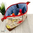 Große Kosmetiktasche | Kulturbeutel mit vielen Fächern CITY MAP | Handarbeit von Leolini  - 7