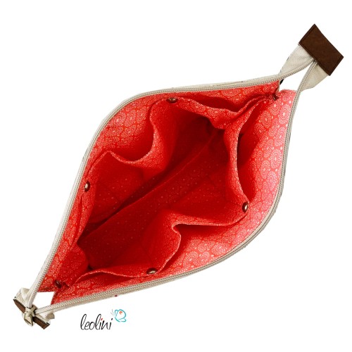 Große Kosmetiktasche | Kulturbeutel mit vielen Fächern GÄNSEBLÜMCHEN | Handarbeit von Leolini  - 7