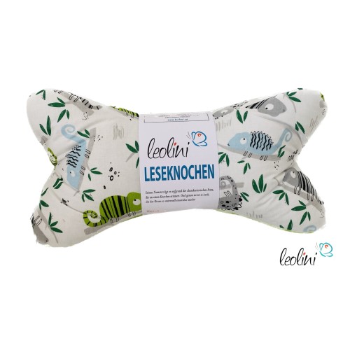Leseknochen personalisierbar | Nackenkissen CHAMÄLEON | handgemacht von Leolini Leolini - 4