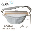 Bauchtasche XL | Crossbody-Bag | Gürteltasche aus Lederimitat EISBLAU METALLIC inkl. gemustertem Gurtband Leolini - 4