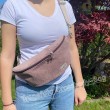 Bauchtasche XL | Crossbody-Bag | Gürteltasche aus Lederimitat EISBLAU METALLIC inkl. gemustertem Gurtband Leolini - 5