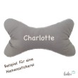 Leseknochen personalisierbar | Nackenkissen GRAUE ORNAMENTE | handgemacht von Leolini Leolini - 3