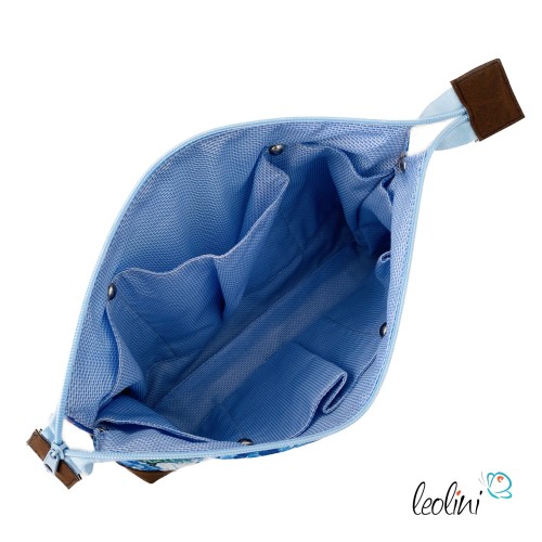 Große Kosmetiktasche | Kulturbeutel mit vielen Fächern HORTENSIEN | Handarbeit von Leolini  - 5