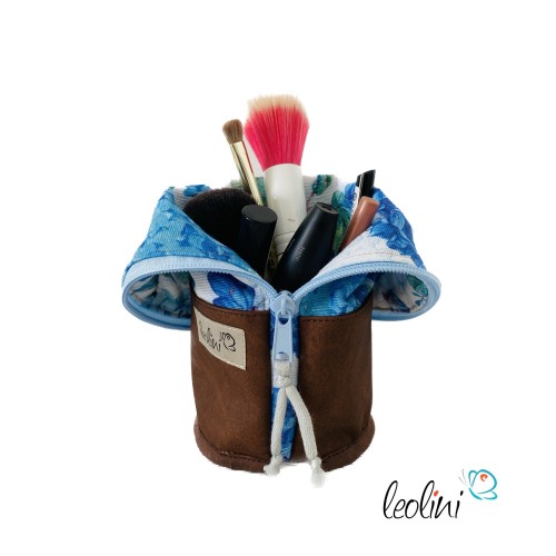 Stehende Stiftetasche Leo | Federpennal Schminktasche HORTENSIEN | Lederimitat Leolini - 3
