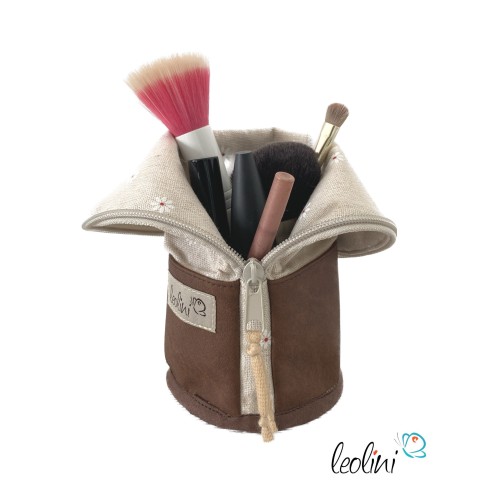 Stehende Stiftetasche Leo | Federpennal Schminktasche GÄNSEBLÜMCHEN | Lederimitat Leolini - 6