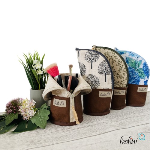 Stehende Stiftetasche Leo | Federpennal Schminktasche GÄNSEBLÜMCHEN | Lederimitat Leolini - 9