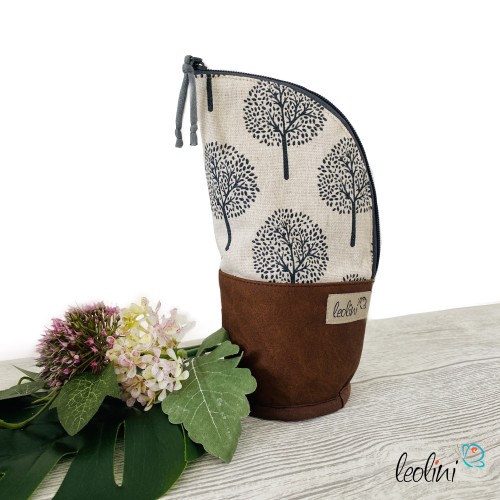 Stehende Stiftetasche Leo | Federpennal Schminktasche LEBENSBAUM | Lederimitat Leolini - 8