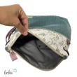 Umhängetasche Cord & Canvas MINT mit BLÜMCHEN | mit Außenfach Leolini - 4