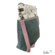 Umhängetasche Cord & Canvas MINT mit BLÜMCHEN | mit Außenfach Leolini - 5