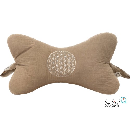 Leseknochen BLUME DES LEBENS Stickerei - MUSSELIN Double Gauze | SAND Leolini - 2