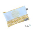 Allzwecktasche Schminktasche Blume des Lebens PERSONALISIERBAR | GELB | Zipptasche Leolini - 1