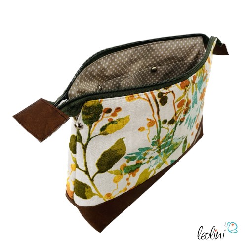 Große Kosmetiktasche | Kulturbeutel mit vielen Fächern WIESE | Handarbeit von Leolini  - 1