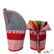Stehende Stiftetasche Leo | Federpennal Cupcake rosa personalisierbar Leolini - 1