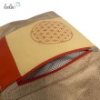 Foldover Tasche mit BLUME DES LEBENS Stickerei beige gold und ROST | mit Außenfach Leolini - 4