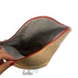 Foldover Tasche mit BLUME DES LEBENS Stickerei beige gold und ROST | mit Außenfach Leolini - 5
