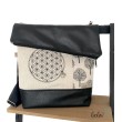 Foldover Tasche mit Blume des Lebens Stickerei und Lebensbaum in schwarz | mit Außenfach Leolini - 3