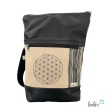 Foldover Tasche mit Blume des Lebens Stickerei mit Edelornamenten in schwarz | mit Außenfach Leolini - 2