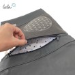 Foldover Tasche mit Blume des Lebens Stickerei mit Pusteblume | Grau | mit Außenfach Leolini - 5