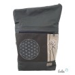 Foldover Tasche mit Blume des Lebens Stickerei mit Pusteblume | Grau | mit Außenfach Leolini - 2