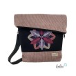 Foldover Tasche aus CORD mit Blumen Stickerei | Cordtasche in Helle Mauve | mit Außenfach Leolini - 1